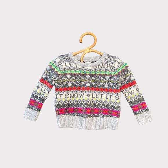 GAP Kids Festive Sweater - Gray, Red, Green, Pink - Picture 2 of 9